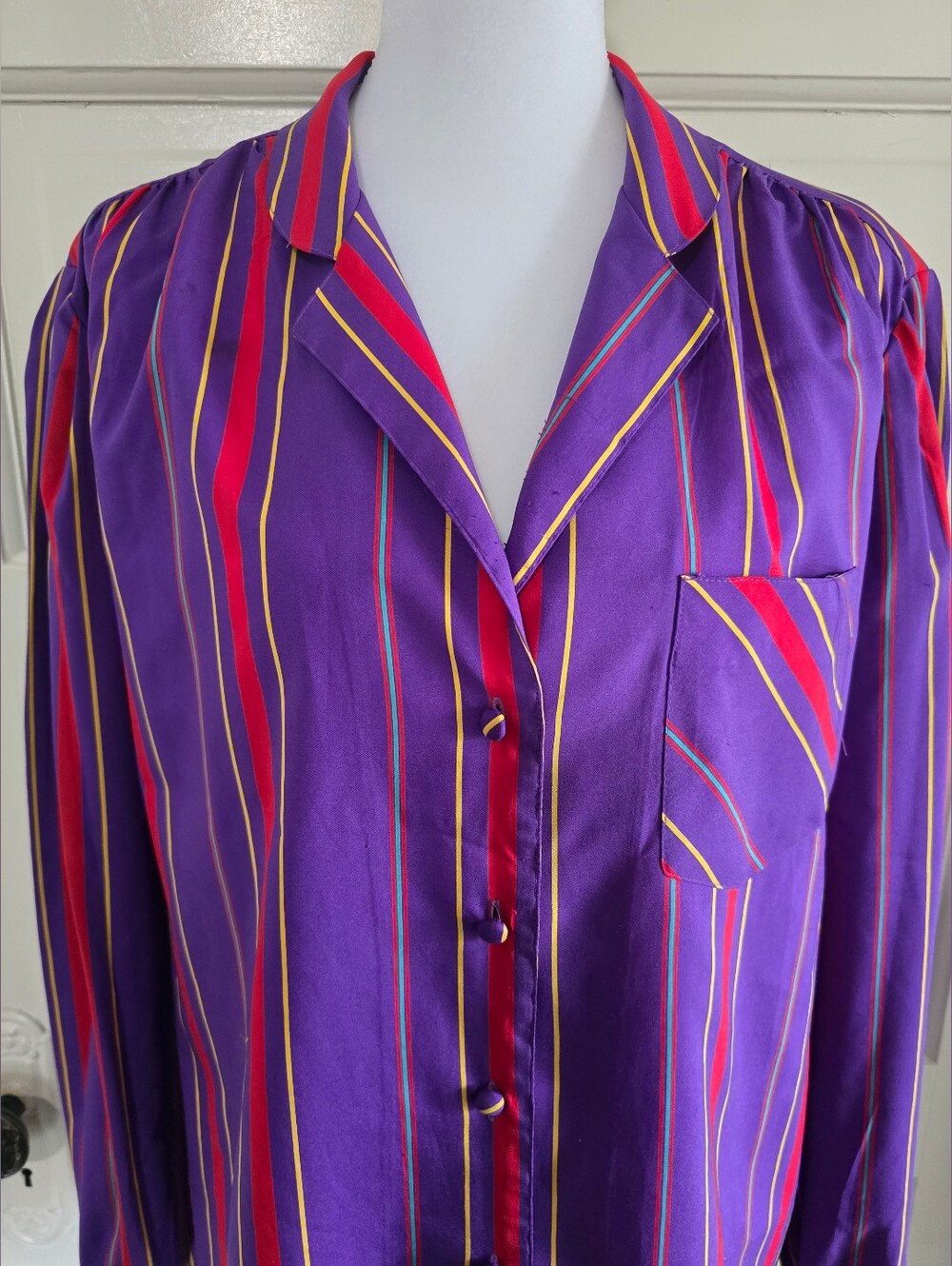 Vintage Josephine Purple Striped Button-Down Shirt - Picture 2 of 12